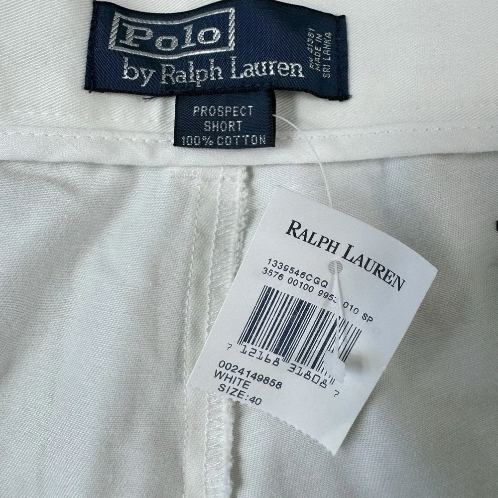 Polo Ralph Lauren White Blue Embroidered Prospect Chino Short AOP Size 40 NWT